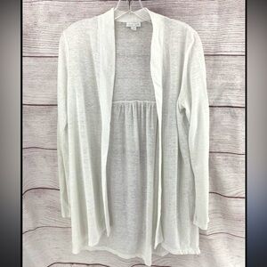 J. Jill White Love Linen Cardigan
